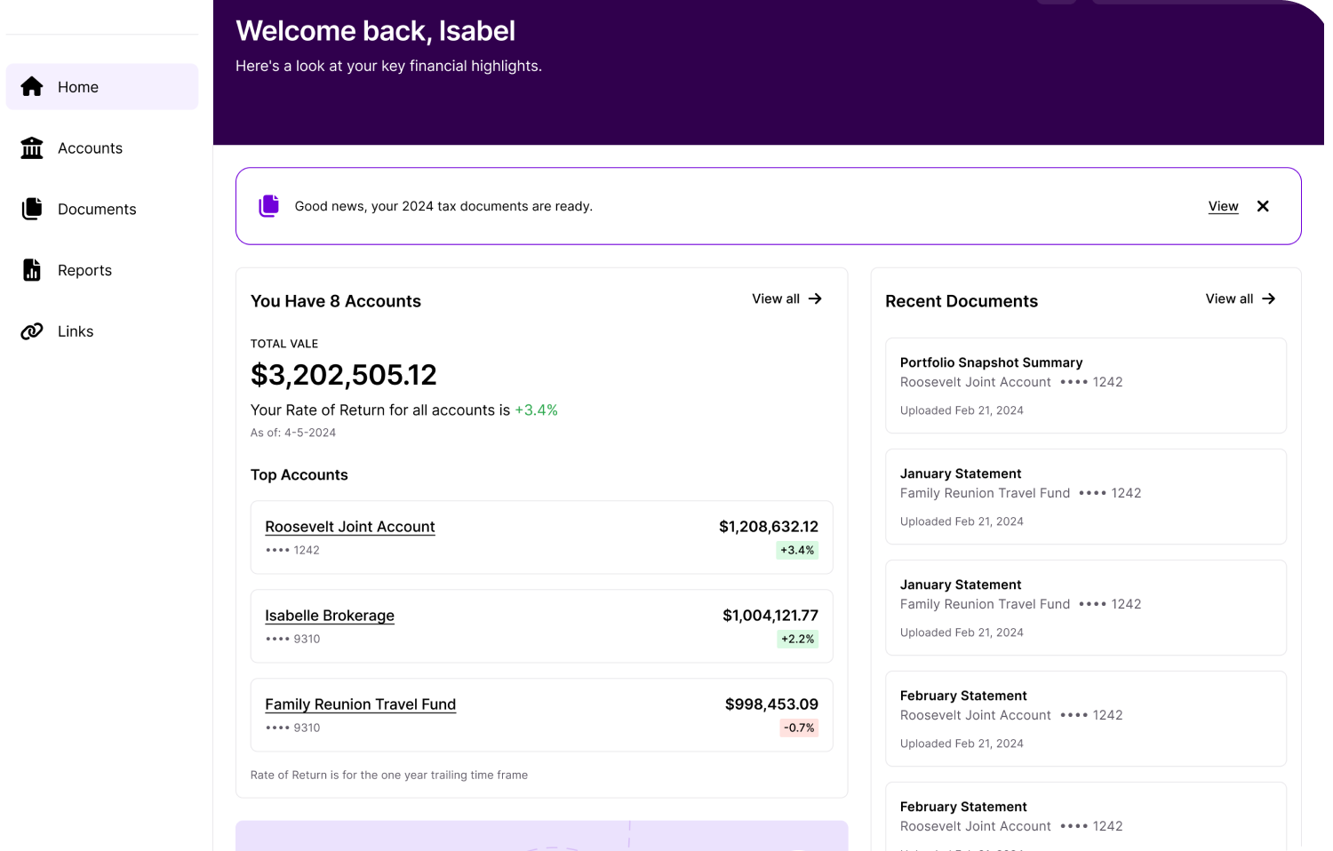 Wove Investor Platform Dashboard